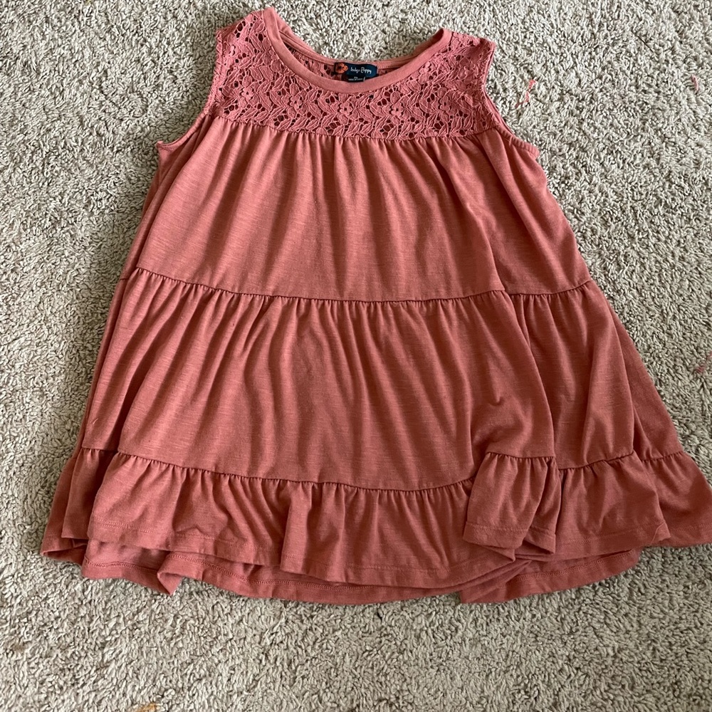 Rose colored sleeveless tunic top